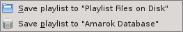Save playlist menu