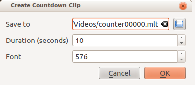 File:Kdenlive Create countdown dialog.png