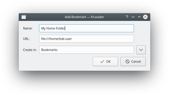 Add Bookmark dialog