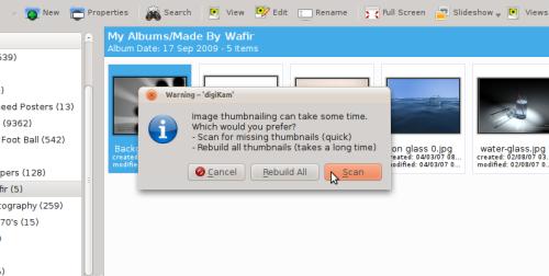 digikam thumbnails missing