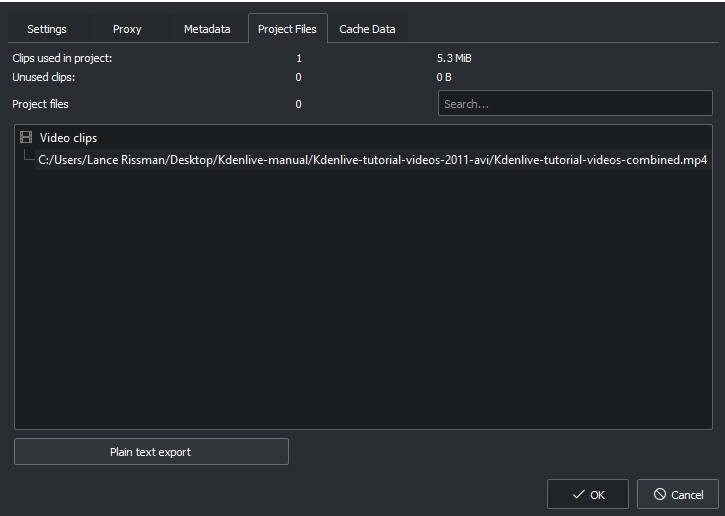 File:Kdenlive Project settings Project Files tab.png