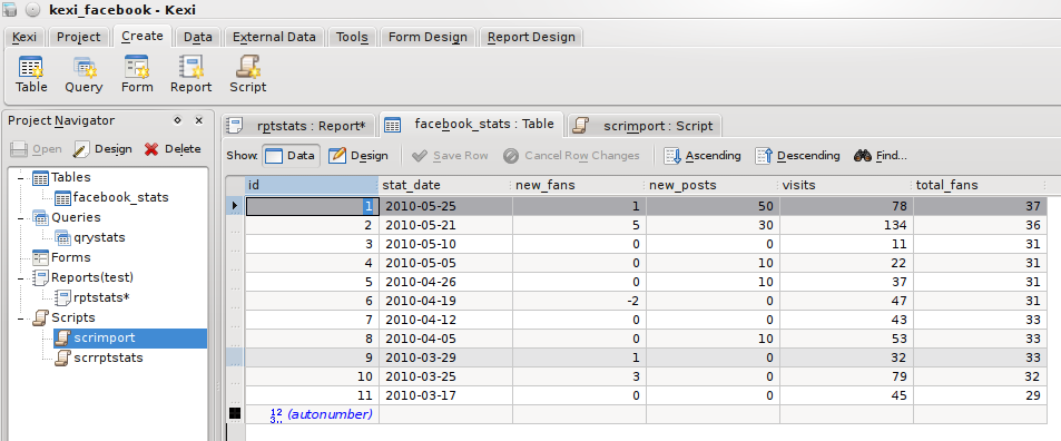 Scripts report. Kexi Linux. Kexi Интерфейс. Kexi 3.2.0. Kexi Интерфейс 3.0.