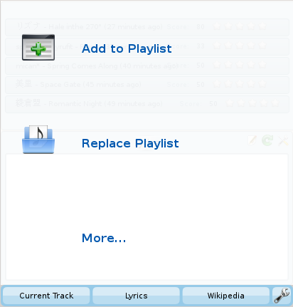 Playlist context pane.