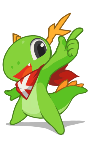 The official mascot, Konqi