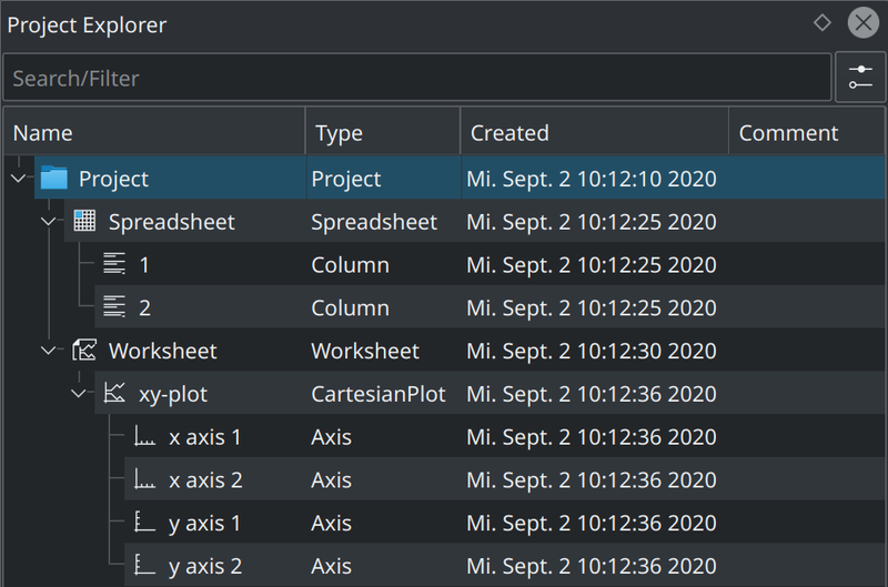 File:LabPlot project explorer default columns.png