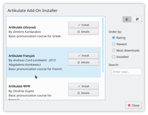 Installing the French pronunciation