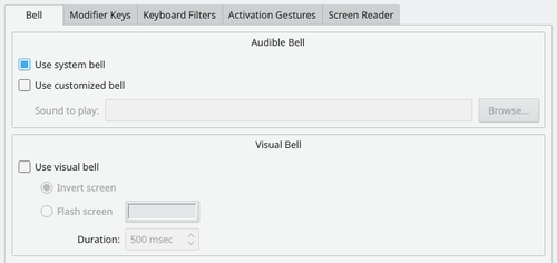 Accessibility Settings Bell